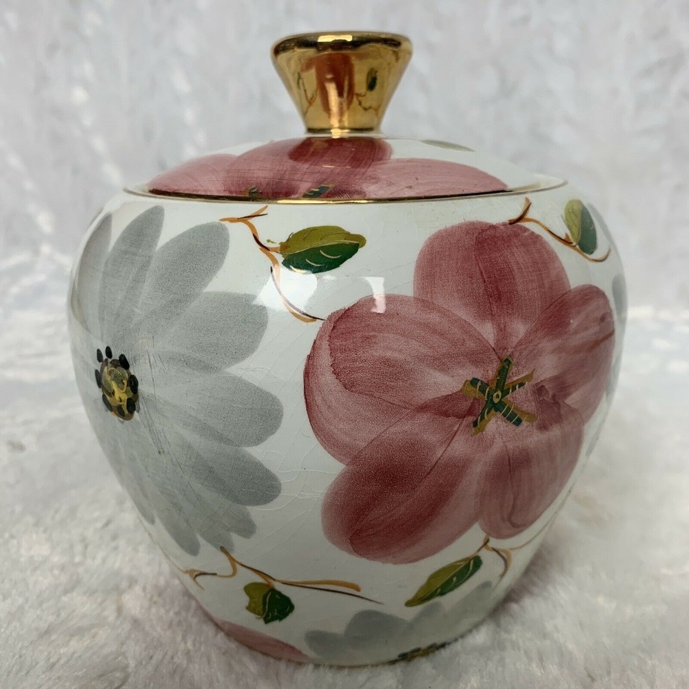 Hand Painted Pereiras Valado Floral Porcelain Jar